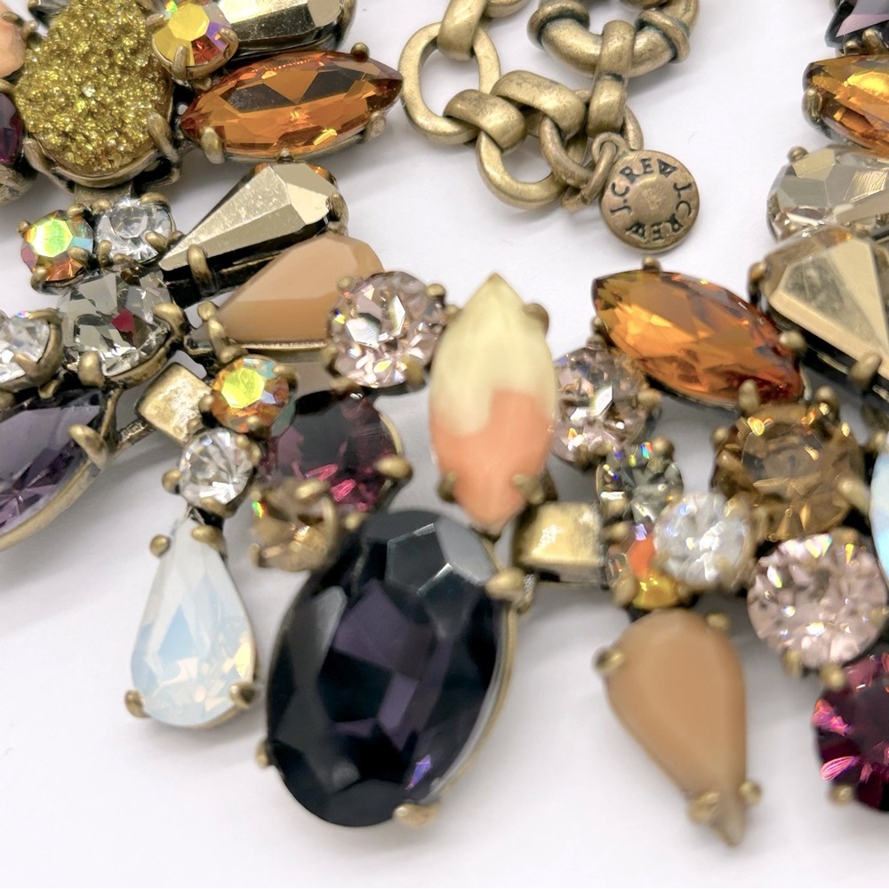 J. Crew Multi-Color Rhinestone Druzy Necklace - image 5